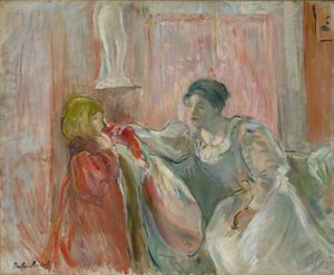若い女性と子供、1894 作： Berthe Morisot